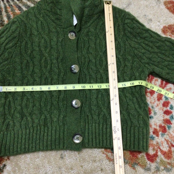 NWT New $148 Anthropologie Hooded Green Cable Knit Cardigan Tank Sweater Set M - Picture 10 of 16